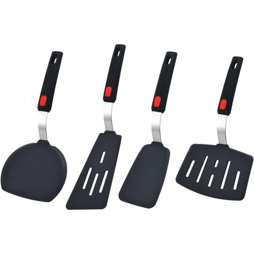 Silicone Spatula Turner, 4-Pack Spatulas 600¡ãF Heat Resistant Set for Nonstick Cookware, Kitchen Cooking Utensils BPA Free Rubber Egg, Crepe, Pancake,Burger,Fish EasyOptionXY LLC