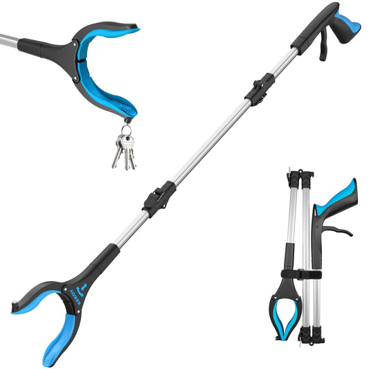 36" Extra Long Reacher Grabber Tool, Kekoy Foldable Trash Grabber Reaching Aid Pick up Tool Blue EasyOptionXY LLC