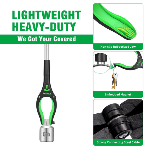 36" Extra Long Grabber Reacher, Kekoy Foldable Grabbers for Elderly Grab It Reaching Tool Heavy Duty, Anti-Slip Rotating Jaw with Magnets, 4" Wide Claw Opening Reachers for Seniors, Trash Picker Tool EasyOptionXY LLC