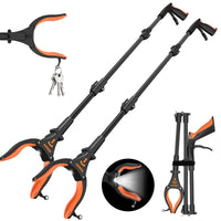 32" 2 Pack Reacher Grabber Tool with Light, Kekoy Trash Claw Grabber Reaching Assist Pick up Tool Orange EasyOptionXY LLC