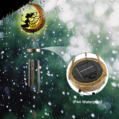 Moon Fairy Wind Chimes, Outdoor Crackle Glass Ball Solar Wind Chimes Lights, Memorial Gifts for Women, Birthday Sympathy Gifts Gardening Decoration EasyOptionXY LLC