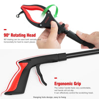 Kekoy 32 Inch Grabber Reacher Tool, Foldable Grabber with Light, Extra Long Grabbers for Elderly Grab It Reaching Tool, Trash Pick up Stick, Picker Upper Heavy Duty, Red EasyOptionXY LLC