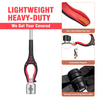 36 Inch Grabber Reacher, Kekoy Foldable Grabbers for Elderly Grab It Reaching Tool Heavy Duty, Anti-Slip Rotating Jaw with Magnet, 4" Wide Claw Opening Reachers for Seniors, Trash Picker Tool(Red) EasyOptionXY LLC