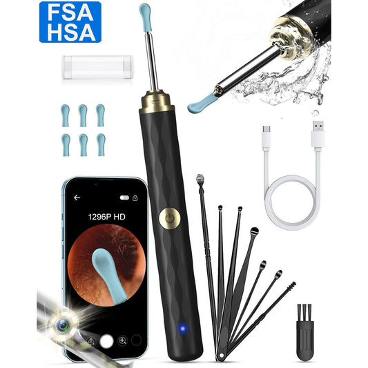 Ear Wax Removal, 1296P HD Camera, KEKOY Ear Cleaner Wireless Ear Cleaning Otoscope with 13 Pcs Kit EasyOptionXY LLC