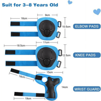 Kids Guards Protective Gear for 3-8 Years Toddlers, Blue Knee Pads Elbow Pads with Wrist 3 in 1 Sports Gear Set for Bike, Cycling, Roller Skating, Skateboard EasyOptionXY LLC