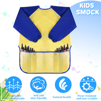2 Pack Kids Art Smocks, Toddler Colorful Waterproof Artist Painting Aprons Long Sleeve with 3 Pockets, Art Painting Supplies for Children Age 2-6 Years (Yellow and Pink) EasyOptionXY LLC