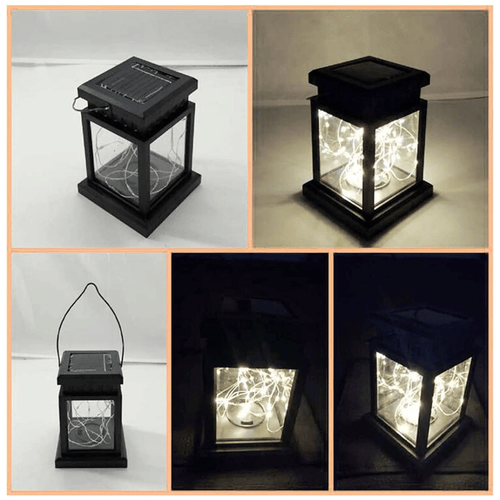 2 Pack Outdoor Hanging Solar Lights, LED Fairy Lights Waterproof Solar Lantern Outdoor for Balcony Garden Courtyard Patio Decoration (Warm White) EasyOptionXY LLC