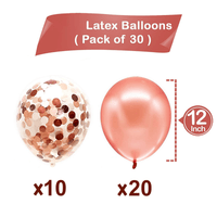 30 Pcs Rose Gold Balloons - 12 Inch Birthday Party Supplies with 10 Latex Balloons and 20 Confetti Balloons, Rose Gold Balloons Set for Birthday Baby Shower Party Decorations EasyOptionXY LLC