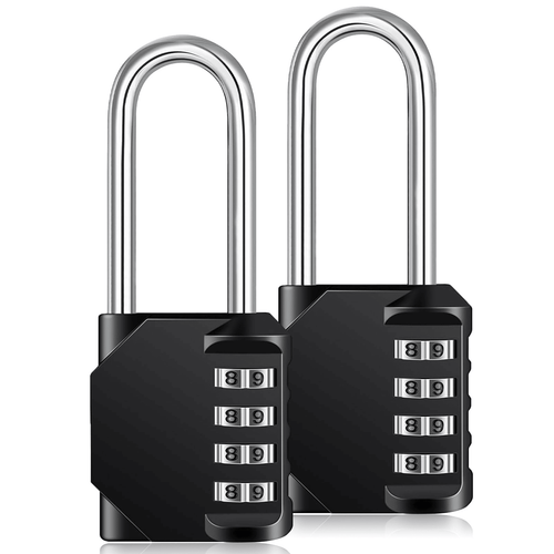 2 Pack Combination Lock, 2.2 inch Long Shackle Padlock, 4 Digit Locker Lock Number Gate Lock for School Gym Locker, Black EasyOptionXY LLC
