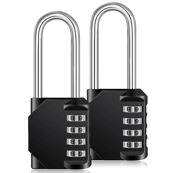 2 Pack Combination Lock, 2.2 inch Long Shackle Padlock, 4 Digit Locker Lock Number Gate Lock for School Gym Locker, Black EasyOptionXY LLC