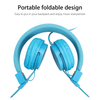 Kids Over Ear Headphones, Noise Cancelling Wired Earphone for Boys Girls, 3.5mm Foldable Headset Suitable for IOS Android Smartphones, Blue EasyOptionXY LLC