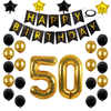 50th Birthday Decorations Kit, Large Number 50 Balloons, Black and Gold Happy Birthday Banner with Latex and Star Balloons, 50 Birthday Balloons Set Party Supplies, 24 Pack EasyOptionXY LLC