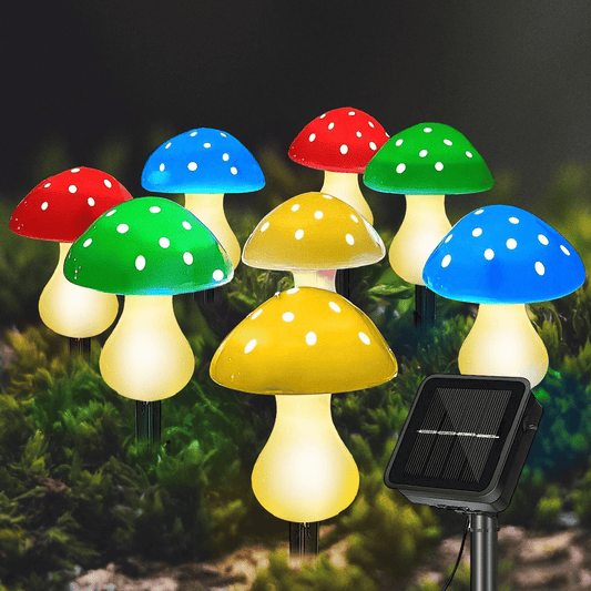 8 Pack Solar Mushroom Lights, Outdoor Solar Garden Lights, 23ft 8 Modes Solar Powered Mushroom Lamp for Patio Yard Decoration (Multicolor) EasyOptionXY LLC