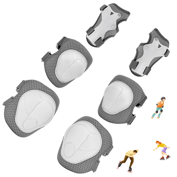 Kids Guards Protective Gear for 3-8 Years Toddlers, Gray Knee Pads Elbow Pads with Wrist 3 in 1 Sports Gear Set for Bike, Cycling, Roller Skating, Skateboard EasyOptionXY LLC