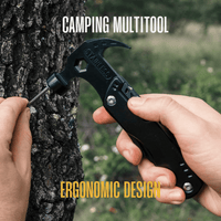 Multitool Camping Hammer, 12 in 1 Portable Survival Gear Tool, Stainless Steel Outdoor Camping Accessories with Durable Sheath Ideal Gifts for Men Dad EasyOptionXY LLC