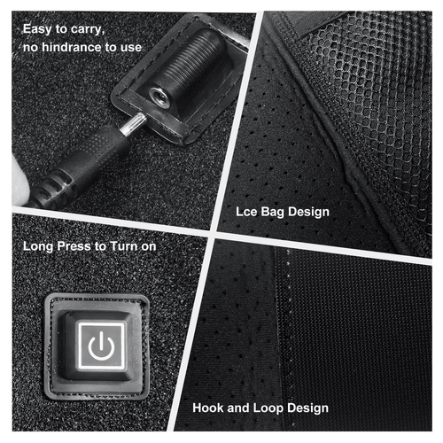 Heated Knee Brace Wrap, Knee Heating Pad with USB Adapter, 3 Adjustable Temperature Knee Warmer for Joint Arthritis Pain Swelling Cramps Relief, Gray EasyOptionXY LLC