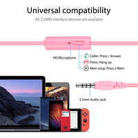 Kids Over Ear Headphones, Noise Cancelling Wired Earphone for Boys Girls, 3.5mm Foldable Headset Suitable for IOS Android Smartphones, Pink EasyOptionXY LLC