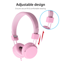 Kids Over Ear Headphones, Noise Cancelling Wired Earphone for Boys Girls, 3.5mm Foldable Headset Suitable for IOS Android Smartphones, Pink EasyOptionXY LLC