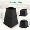 8 Pack Bed Risers, Heavy Duty Bed Furniture Risers, Adjustable Bed Elevators in Heights 3 or 5 inch, Stackable Risers for Sofa, Chair, Desk, Table Legs, Black EasyOptionXY LLC