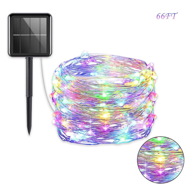 66 FT 200 LED Outdoor Solar String Lights, Waterproof Solar Fairy Lights for for Garden Patio Yard Decorative (Multicolor) EasyOptionXY LLC