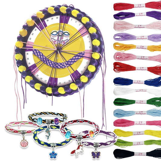 Friendship Bracelet Making Kit for Kids 6-12, Girls DIY Arts & Crafts Toys, Cool Jewelry Briading Maker Kit, Birthday Gifts for Teen Girls, Purple EasyOptionXY LLC