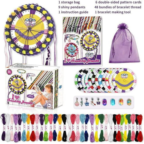 Friendship Bracelet Making Kit for Kids 6-12, Girls DIY Arts & Crafts Toys, Cool Jewelry Briading Maker Kit, Birthday Gifts for Teen Girls, Purple EasyOptionXY LLC