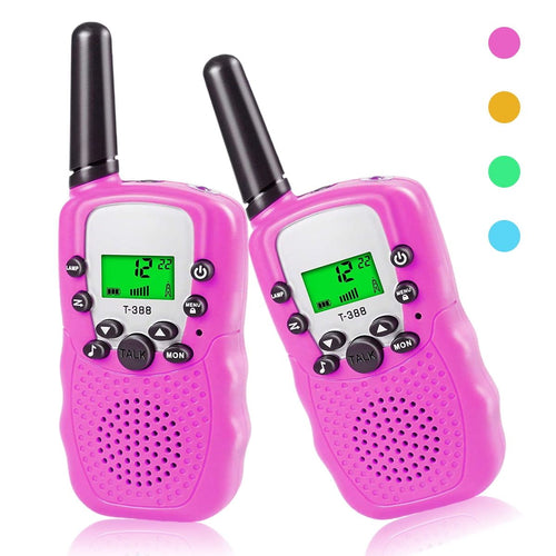 Walkie Talkie for Kids, 3 Miles Range Walky Talky Toys Stocking Stuffers Gifts for 3-12 Year Old Girls Boys Outdoor Adventures, 2 Pack, Pink EasyOptionXY LLC