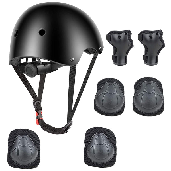 Adjustable Kids Helmet Set, Protective Gear Set with Knee Pads and Elbow Wrist Guards for 3~10yrs Girls Boys Bike Roller Skating Cycling Scooter, Black EasyOptionXY LLC