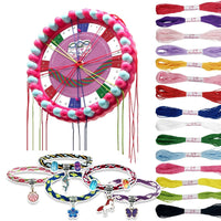 Friendship Bracelet Making Kit for Kids 6-12, Girls DIY Arts & Crafts Toys, Cool Jewelry Briading Maker Kit, Birthday Gifts for Teen Girls, Pink EasyOptionXY LLC