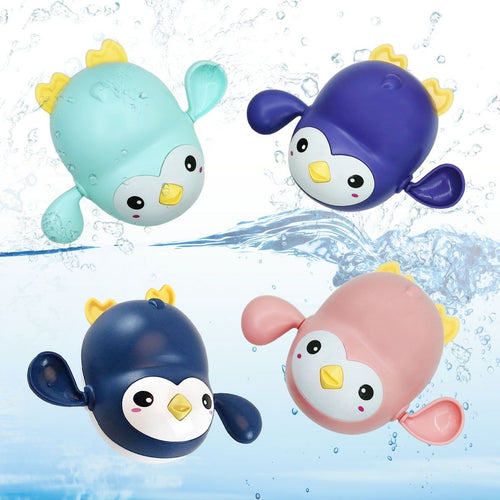 4 Pack - Swimming Bathtub Windup Water Toy for Boys and Girls, Baby Penguin Bath Toys, Cute Funny Floating Pool Playing Set for 1 2 3 4 5 Year Old Child Kids Toddlers EasyOptionXY LLC