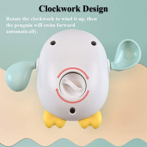 4 Pack - Swimming Bathtub Windup Water Toy for Boys and Girls, Baby Penguin Bath Toys, Cute Funny Floating Pool Playing Set for 1 2 3 4 5 Year Old Child Kids Toddlers EasyOptionXY LLC