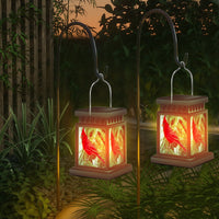 Hanging Solar Lanterns Outdoor, Decorative LED Solar Cardinal Lights, Waterproof Landscape Lights Tabletop Lamp for Pathway Garden Patio Yard, 2 Pack EasyOptionXY LLC