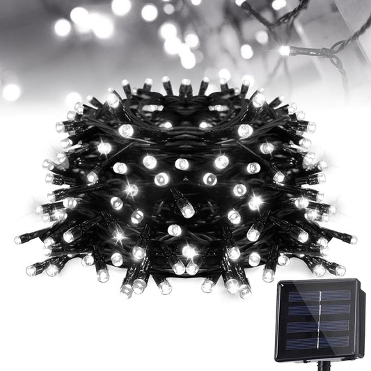 72 FT 200 LED Solar String Lights, Outdoor Solar Christmas Lights, Waterproof Solar Fairy Lights for Garden, Fence, Party Decorations, White EasyOptionXY LLC