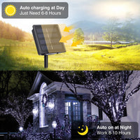 72 FT 200 LED Solar String Lights, Outdoor Solar Christmas Lights, Waterproof Solar Fairy Lights for Garden, Fence, Party Decorations, White EasyOptionXY LLC