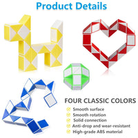 5 Pack 24 Fidget Snake Cube Twist Puzzles Toys, Fidget Sensory Toys Brain Teaser Games, Kids Stocking Stuffers Party Favors Supplies for Teens, Random Color EasyOptionXY LLC