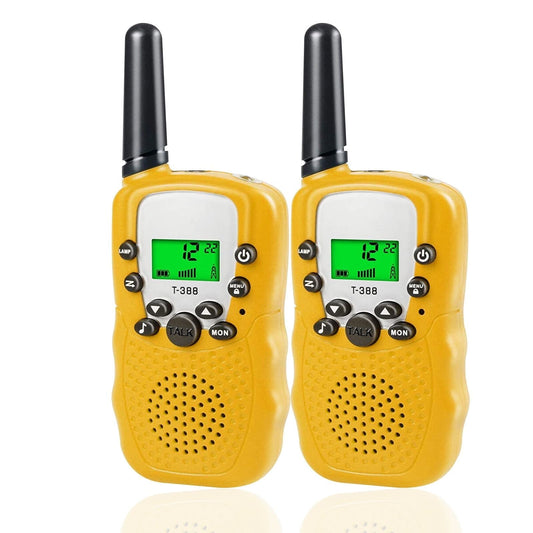 Walkie Talkie for Kids, 3 Miles Range Walky Talky Toys Stocking Stuffers Gifts for 3-12 Year Old Girls Boys Outdoor Adventures, 2 Pack, Yellow EasyOptionXY LLC