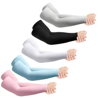 5 Pairs UV Sun Protection Arm Sleeves, Men Women Cooling Arm Sleeves for Biking, Driving, Fishing, Golf, Hiking EasyOptionXY LLC
