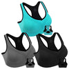 3 Pack Racerback Sports Bras for Women, High Impact Bra with Pad for Yoga Gym Workout Fitness, XL Size (Blue, Black, Gray) EasyOptionXY LLC