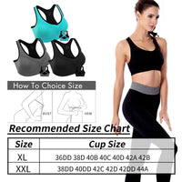 3 Pack Racerback Sports Bras for Women, High Impact Bra with Pad for Yoga Gym Workout Fitness, XL Size (Blue, Black, Gray) EasyOptionXY LLC