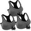 3 Pack Racerback Sports Bras for Women, Seamless High Impact Bra with Pad for Yoga Gym Workout Fitness, XL Size (Gray) EasyOptionXY LLC
