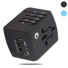 European Travel Plug Adapter, Universal International Power Adapter with 2.4A 4 USB, All in One Wall Charger for UK, EU, AU, AUS (Black) EasyOptionXY LLC