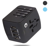 European Travel Plug Adapter, Universal International Power Adapter with 2.4A 4 USB, All in One Wall Charger for UK, EU, AU, AUS (Black) EasyOptionXY LLC