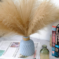 10 Pcs 18"/45cm Faux Pampas Grass Floral with 7 Fluffy Stems, Artificial Fake Flower Boho Decor Branches Plants for Vase Filler Farmhouse Home Wedding Decor (Brown) EasyOptionXY LLC