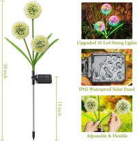 36 LED Waterproof Dandelion Garden String Lights, 2 Pack Outdoor Solar Lights Decorative for Walkway Pathway Backyard Christmas Decoration EasyOptionXY LLC