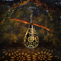 Hanging Solar Lantern Lights, Boho Decorative LED Garden Lights, Waterproof Solar Metal Lamp for Outdoor Patio Lawn Decor EasyOptionXY LLC