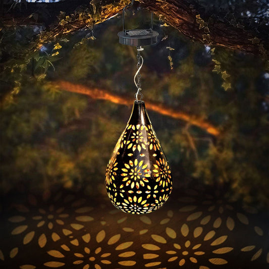 Hanging Solar Lantern Lights, Boho Decorative LED Garden Lights, Waterproof Solar Metal Lamp for Outdoor Patio Lawn Decor EasyOptionXY LLC