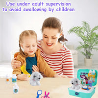 Pet Care Play Set for Kids, 16 Pcs Pretend Medical Play Toy with Backpack, Dog Grooming Kit Educational Toy for 3 4 5 6 7 Year Old Girls Boys EasyOptionXY LLC