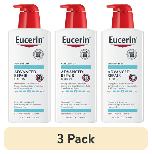 (3 pack) Eucerin Advanced Repair Body Lotion, Fragrance Free, 16.9 fl oz Bottle EasyOptionXY LLC