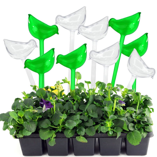 10 Pack Plant Watering Globes, Bird Shape Self Watering Bulbs, Automatic Watering Device, Clear Plastic Bulbs for Indoor and Outdoor Plants EasyOptionXY LLC
