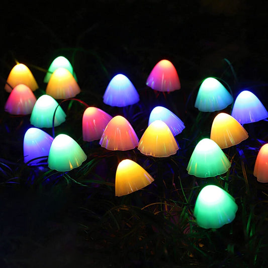 Solar String Mini Mushroom Lights, 24ft 12 LED Outdoor Solar Garden Lights, Waterproof Mushroom Lamp for Landscape Yard Patio Party Decors (Multi-Colored) EasyOptionXY LLC